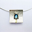 Safir, Mondstein, 750 Gold, Silber